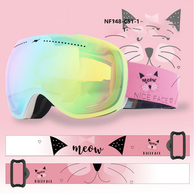 Sport Munte Femei Ochelari de zăpadă Iarnă Anti-aburire Femei Bărbați Ochelari de schi Outdoor Femei Ochelari de snowboard Ochelari de soare cu motor