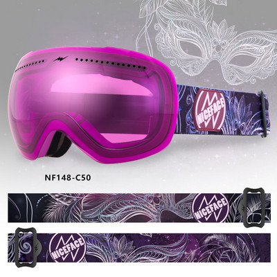 Sport Munte Femei Ochelari de zăpadă Iarnă Anti-aburire Femei Bărbați Ochelari de schi Outdoor Femei Ochelari de snowboard Ochelari de soare cu motor