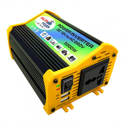 Adaptor invertor pentru mașină 1 set practic porturi USB duale Terminale DC 12V la AC 220V/110V Invertor Power Bank Consumabile pentru vehicule