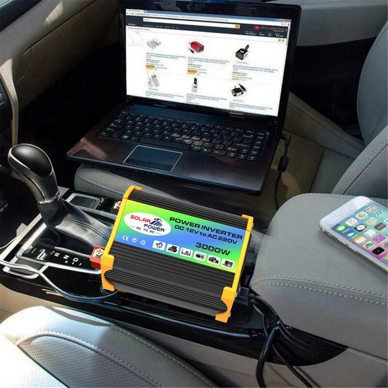 Adaptor invertor pentru mașină 1 set practic porturi USB duale Terminale DC 12V la AC 220V/110V Invertor Power Bank Consumabile pentru vehicule