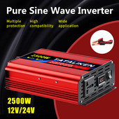 1600w/2500w invertor sinusoidal pur cu undă sinusoidală DC 12v24V Ecranul LED este potrivit pentru convertizorul de energie solară AC 220v auto