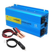 Tiszta szinuszhullámú autós inverter 2000W DC12V–AC 110V US aljzat töltőadapter napelemes transzformátor tápátalakító kettős USB kimenet