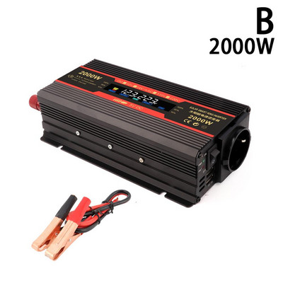 Invertor de putere cu priză UE 12 V 220 V Invertor cu undă sinusoidală 12 V la 220 Convertor DC la AC Kit regulator de tensiune Inversor Tranfarmer