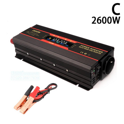 Invertor de putere cu priză UE 12 V 220 V Invertor cu undă sinusoidală 12 V la 220 Convertor DC la AC Kit regulator de tensiune Inversor Tranfarmer