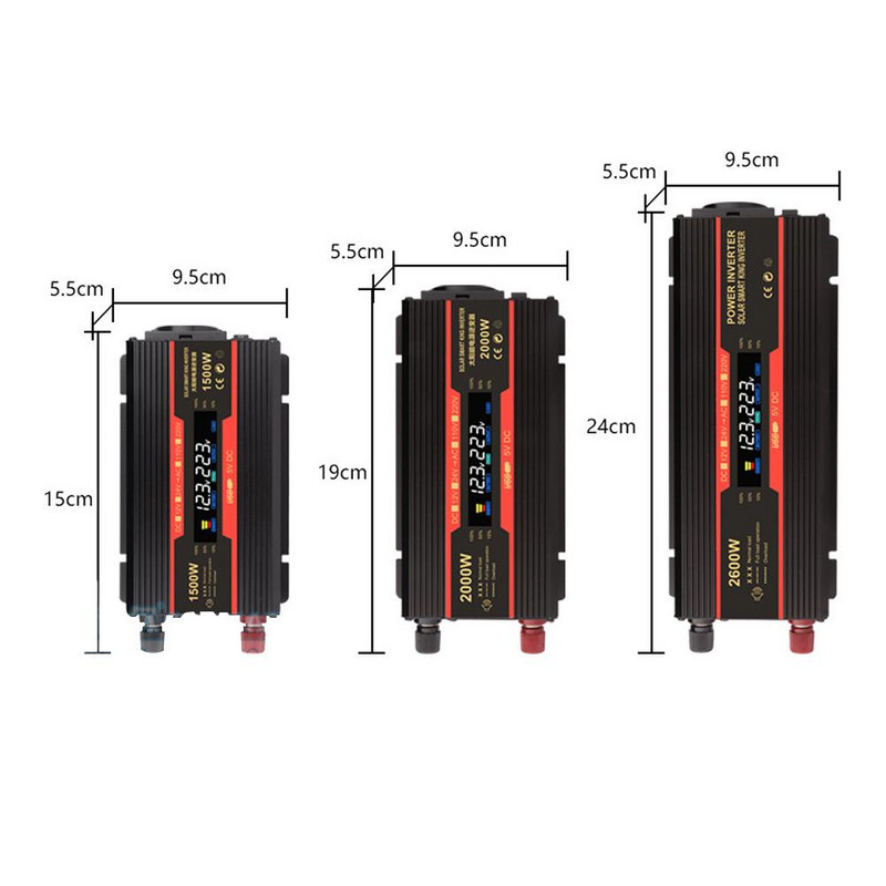 Invertor de putere cu priză UE 12 V 220 V Invertor cu undă sinusoidală 12 V la 220 Convertor DC la AC Kit regulator de tensiune Inversor Tranfarmer