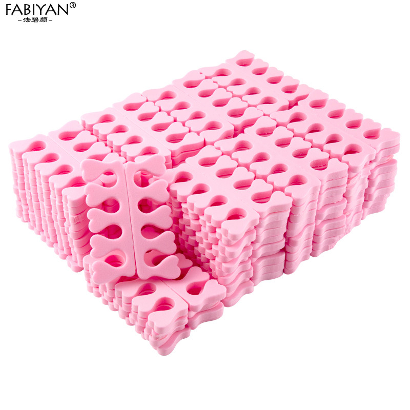 Roz 200 buc Nail Art 100 perechi Separatoare degete Degete Picioare Burete Gel moale UV Instrumente de frumusețe Polish Manichiură Pedichiură Pachet