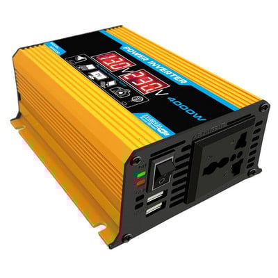 Čistý sínusový menič napätia 12V až 220V 110V 4000W DC/AC menič napätia napájací zdroj duálny USB napätia modifikovaný sínusový signál