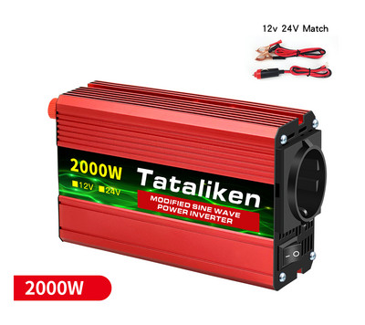 1500W/2000W/2600W DC 12V - AC 220V Hordozható autós teljesítmény inverter töltő átalakító adapter univerzális EU aljzat Autó tartozékok