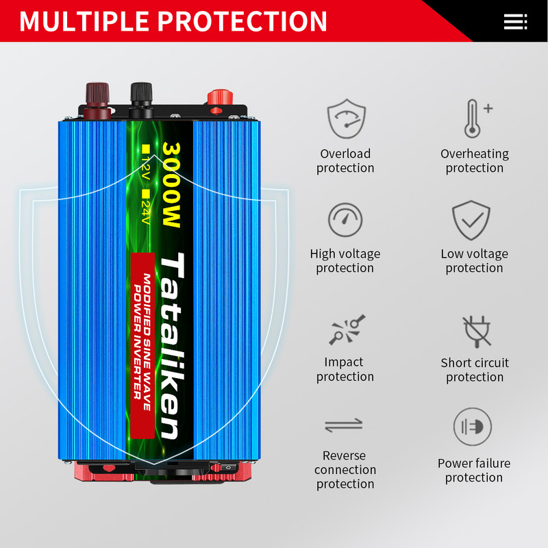 1500w 2000w 2600W 3000w 4000w inverter europski standard 12v do 220v LED zaslon automobil inverter pretvarač velike snage