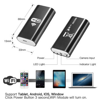 Soft Wire 7/8mm Wifi Endoscope Camera HD 720P/480P Αδιάβροχο Ευέλικτο USB Inspection Borescope Android PC 1m/2m/5m/10m Καλώδιο