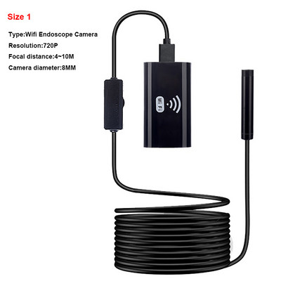 Fir moale 7/8mm Wifi Endoscop Cameră HD 720P/480P Impermeabil Flexibil USB Inspecție Boroscop Android PC 1m/2m/5m/10m Cablu