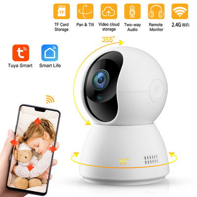 1080P WIFI IP камера Tuya Камера за наблюдение Автоматично проследяване Интелигентна домашна сигурност Вътрешен WiFi Безжичен бебефон