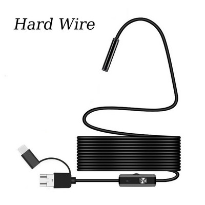 Cameră endoscopică cu teleobiectiv 8MM MINI HD 2MP Obiectiv industria endoscopic IP67 Boroscop de pescuit impermeabil 3 în 1 tip C Android Mac