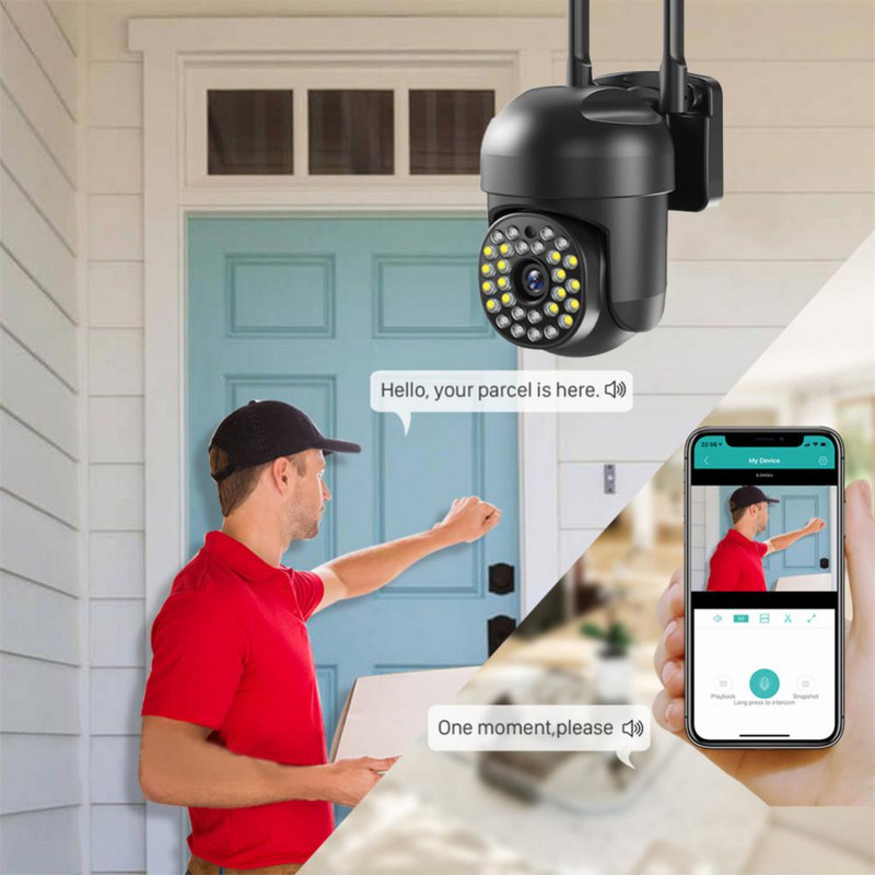 Cameră IP Wifi 5G în aer liber 2MP AI Detectare umană Urmărire automată Cameră de supraveghere PTZ Color IR Viziune nocturnă Securitate la domiciliu