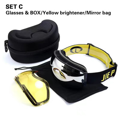 Ochelari de schi polarizați magnetici, lentile cu două straturi, ochelari de schi anti-aburire pentru adulți, protecție UV400, ochelari pentru snowboard.