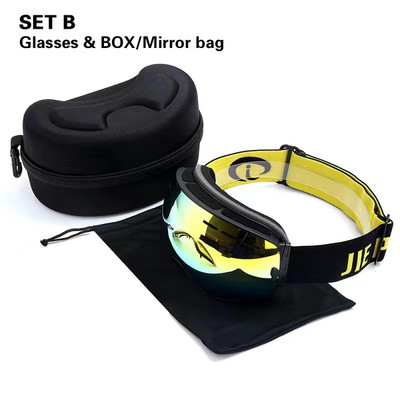 Ochelari de schi polarizați magnetici, lentile cu două straturi, ochelari de schi anti-aburire pentru adulți, protecție UV400, ochelari pentru snowboard.