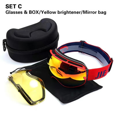 Ochelari de schi polarizați magnetici, lentile cu două straturi, ochelari de schi anti-aburire pentru adulți, protecție UV400, ochelari pentru snowboard.