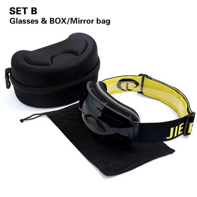 Ochelari de schi polarizați magnetici, lentile cu două straturi, ochelari de schi anti-aburire pentru adulți, protecție UV400, ochelari pentru snowboard.