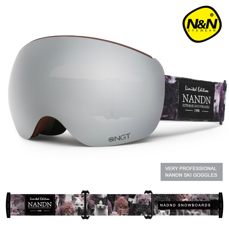 Bărbați Femei Ochelari de schi Straturi duble Lentilă Sporturi de zăpadă de iarnă Ochelari de snowboard Anti-aburire Protecție UV Lentilă magnetică Mască de schi