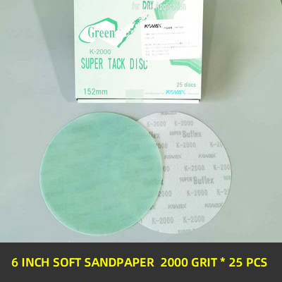 25 bucăți KOVAX 6 inch șmirghel vopsea mașină rotundă flocata Frumusețe șlefuit fin 150 mm 2000 granulație