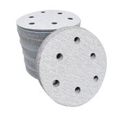 10 τμχ Γυαλόχαρτο 5 ιντσών 6 οπών στόκος γυαλίσματος αυτοκινήτου κυκλικός πνευματικός μύλος Αυτοκόλλητο πίσω βελούδο λευκό