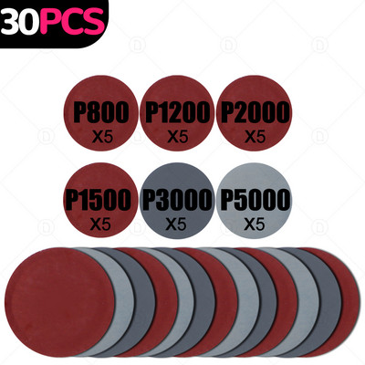 Discuri de șlefuit de 3 inci Disc abraziv roată de lustruit Seturi de hârtie de șlefuit pentru faruri de mașină Repararea farurilor Lustruire Restaurare Seturi de șmirghel