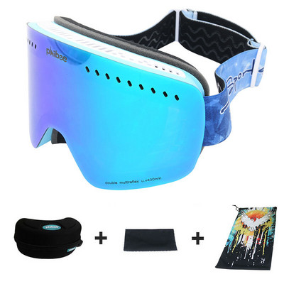 Iarna Noi ochelari de schi Ochelari de protecție cu două straturi, anti-ceață, sferici, rezistenți la vânt, bărbați, femei, ochelari, sporturi în aer liber, schi, mască de ciclism