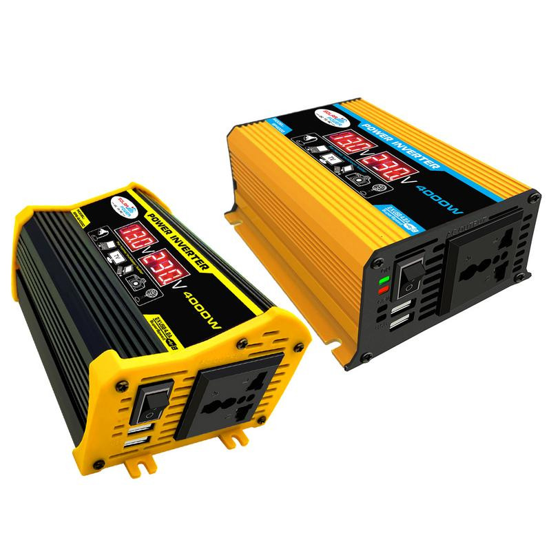 Invertor cu undă sinusoidală modificată la vârf de 4000 W DC 12 V la AC 110/220 V Dual USB Convertor de putere pentru mașină Accesorii electronice auto