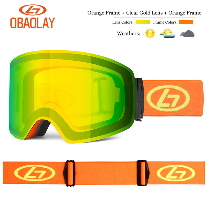 Cadru mare UV400 Ochelari de schi dublu strat Lentile polarizate Ochelari de schi anti-aburire pentru snowboard Bărbați Femei Ochelari de schi Ochelari