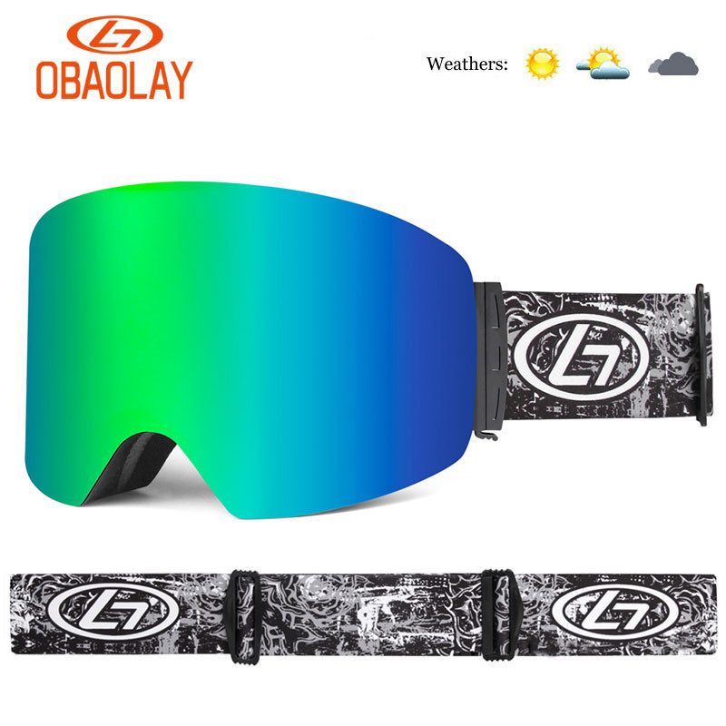 Cadru mare UV400 Ochelari de schi dublu strat Lentile polarizate Ochelari de schi anti-aburire pentru snowboard Bărbați Femei Ochelari de schi Ochelari