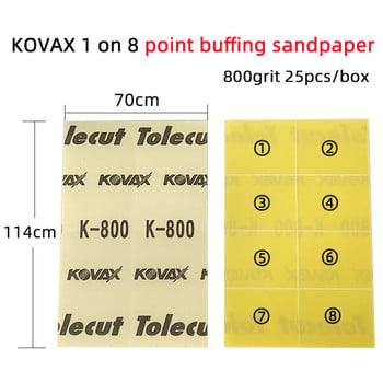 25Pcs 1set 800Grit Original Japan KOVAX Ръчно шлифовъчен блок Резервна шкурка Държач за шлифовъчни дискове Автомобилна боя Ръчно полиране