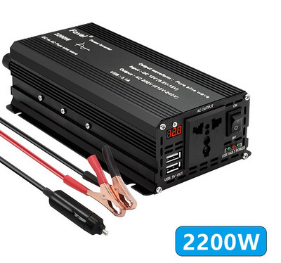 Invertor cu undă sinusoidală pură DC 12V la AC 220V 1500W/2200W/2600W/3000W Convertor de transfer de tensiune Priză UE Invertor pentru mașină Undă sinusoidală
