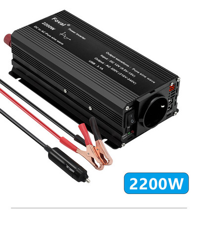 Invertor cu undă sinusoidală pură DC 12V la AC 220V 1500W/2200W/2600W/3000W Convertor de transfer de tensiune Priză UE Invertor pentru mașină Undă sinusoidală