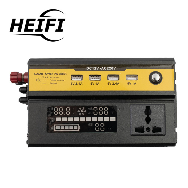 500/1200W Invertor de putere pentru mașină DC 12/24V la AC 220V Transformator Adaptor încărcător Invertor cu undă sinusoidală modificată Electronică auto