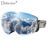 Detector Ochelari de schi magnetici Straturi duble UV400 Mască de schi anti-aburire Ochelari de schi Snowmobil Bărbați Femei Ochelari de snowboard de zăpadă