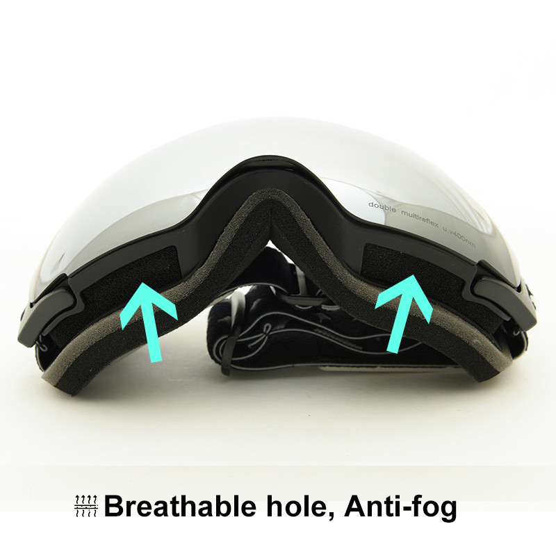 Detector Ochelari de schi magnetici Straturi duble UV400 Mască de schi anti-aburire Ochelari de schi Snowmobil Bărbați Femei Ochelari de snowboard de zăpadă