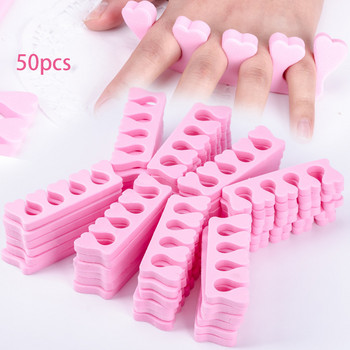 50 τμχ/Συσκευασία Nail Art Toe Separator Foots Sponge Fingers Separators Soft Gel UV Polish Nail Salon Supplies Εργαλεία μανικιούρ πεντικιούρ