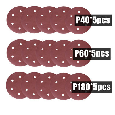 15 buc 9 inch 225 mm 6 găuri Disc de șlefuit Hârtie abrazivă găuri asortate 40-1000 granulație pentru șlefuitor electric de șlefuit pentru perete uscat 215