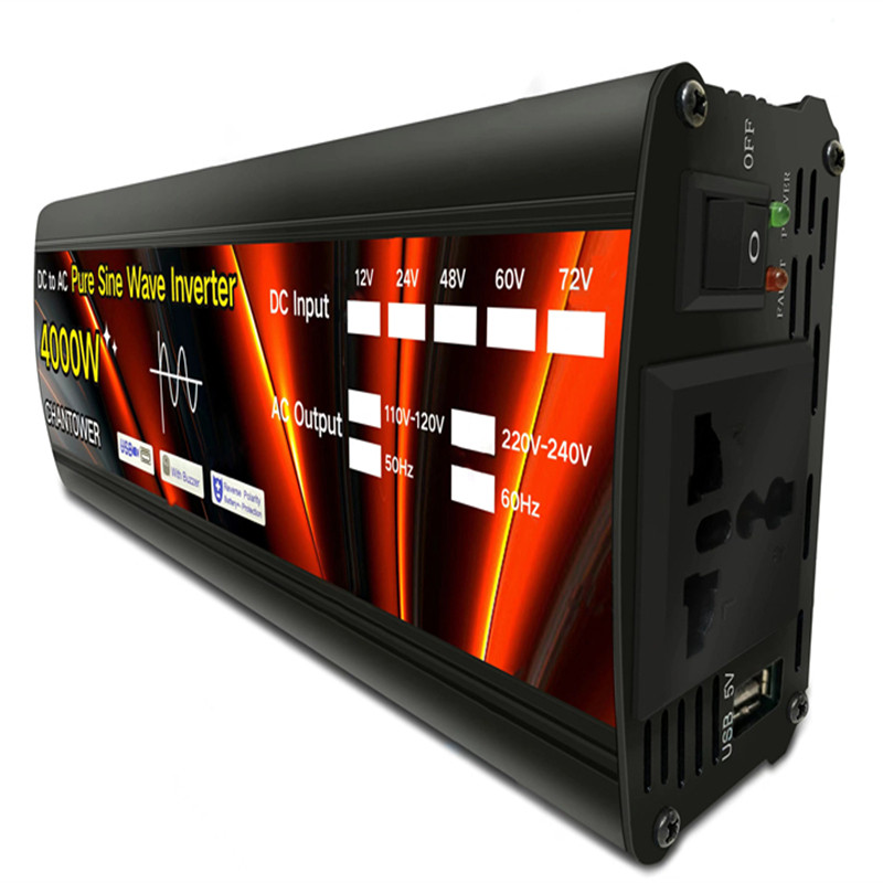 Inverter 12V 220V Solar Inverter 1000W 1500W 2000W 4000W Hordozható Feszültség Transzformátor Automatikus Töltő Átalakító Autó Inverter
