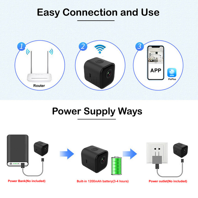 HD1080 belaidė belaidė WiFi mini kamera Išmaniojo namo apsaugos apsauga Maža mažytė stebėjimo kamera Pet Nanny Baby vaizdo monitoriaus IP kamera