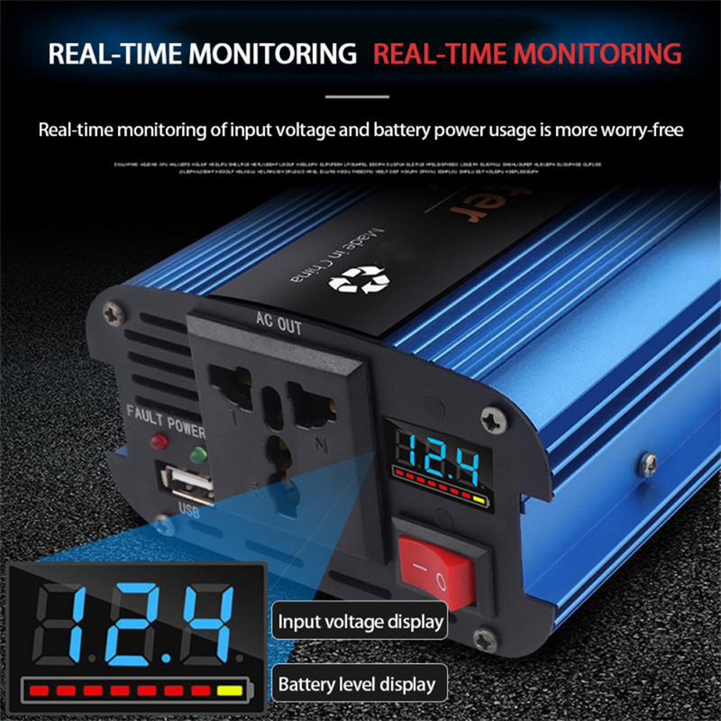 300W automobilski čisti sinusni inverter Inverteri velike snage Solarni inverterski adapter 12V na 220V/24V na 220V Auto elektronika