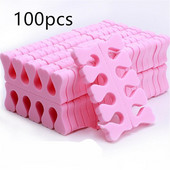 Profesional 50 de perechi Nail Art 100 buc Separatoare degete Degete Picioare Burete Gel moale Lac Manichiura Pedichiura Pachet Instrumente de frumusete