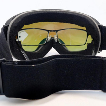 Двуслойни противозамъгляващи ски очила с регулируем огледален колан против хлъзгане, дишаща мека маска за ски очила на открито за възрастни