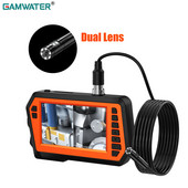 Βιομηχανικό ενδοσκόπιο διπλού φακού 4,3" 1080P Ψηφιακή κάμερα επιθεώρησης borescope με αδιάβροχη κάμερα αποχέτευσης IP67 8mm