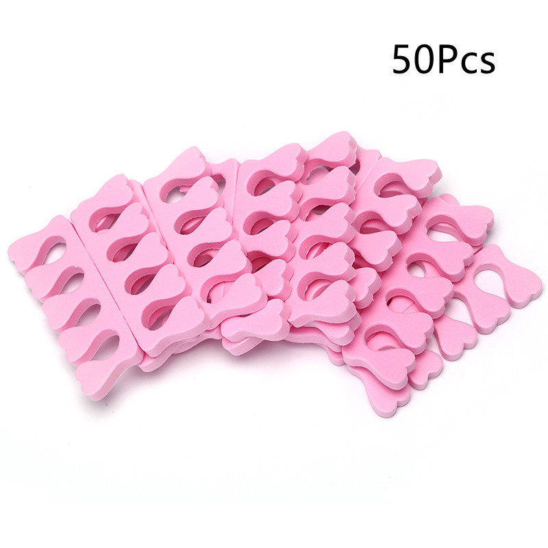 50 vnt (25 poros) Rožinės širdies formos minkštos putos pirštų pirštų atskyriklis Profesionalūs nagų dailės įrankiai pėdų priežiūrai manikiūrui pedikiūrui