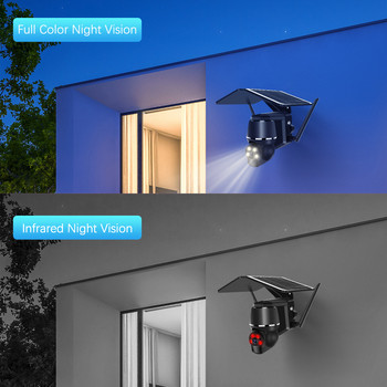 Ηλιακό πάνελ δικτύου 4G Ασύρματη κάμερα παρακολούθησης Wifi Προστασία εξωτερικού χώρου CCTV 360 PTZ ανίχνευση κίνησης Έξυπνο σπίτι