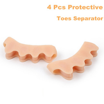 4 bucăți de protecție pentru degetele de la picioare din silicon Material corector de bunion Material de îndreptare cu gel moale Distanțieri Stretchers Instrument de îngrijire Separator