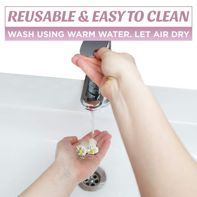 Separatoare de degete pentru pedichiura lacului de unghii - 8 x distanțiere, brancardiere, împrăștiatoare, apărătoare pentru poloneză - distanțiere degete pentru picioare (mușețel)