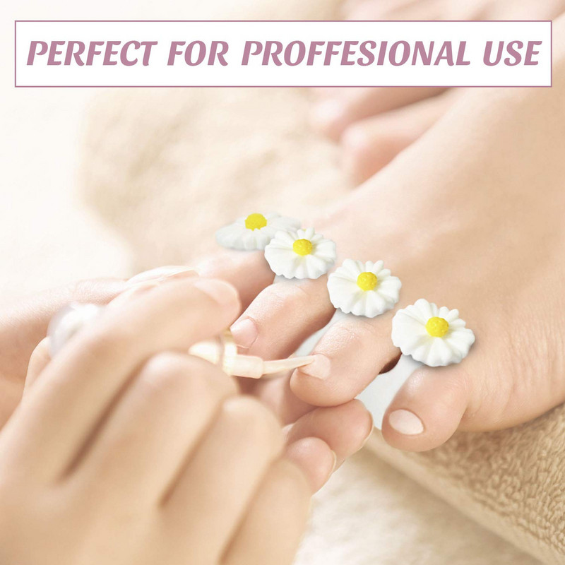 Separatoare de degete pentru pedichiura lacului de unghii - 8 x distanțiere, brancardiere, împrăștiatoare, apărătoare pentru poloneză - distanțiere degete pentru picioare (mușețel)