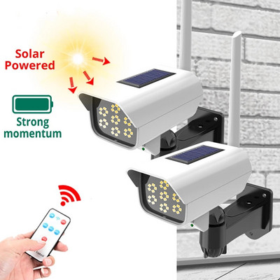 COB Слънчева светлина Сензор за движение Сигурна манекенна камера Безжична външна прожекторна светлина IP65 Водоустойчива LED лампа за домашна градина